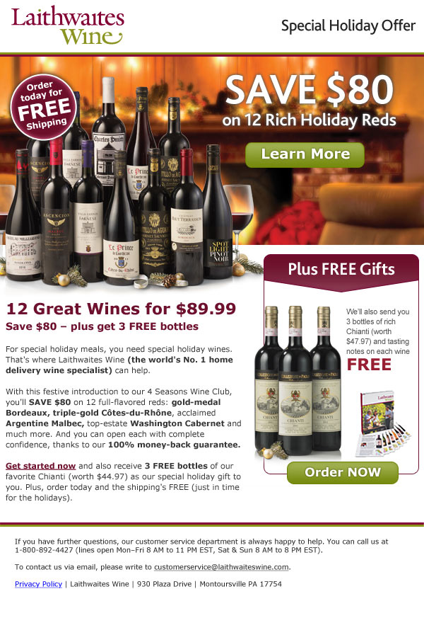 Laithwaite's Wine Special Holiday Offer