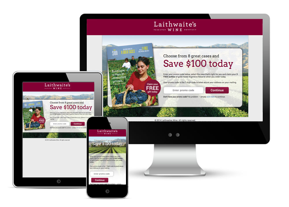 Splash Page for Laithwaite's Wine Offline Campaign